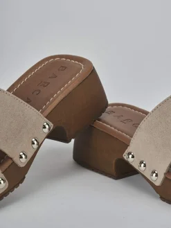 Best Ciabatte tacco 3cm camoscio Donna Ciabatte