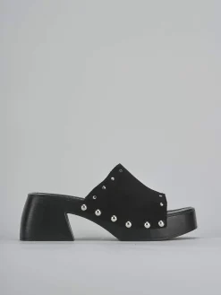 Ciabatte tacco 6cm camoscio Donna Ciabatte