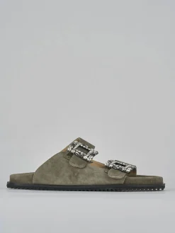 Outlet Ciabatte tacco 1cm camoscio Donna Ciabatte