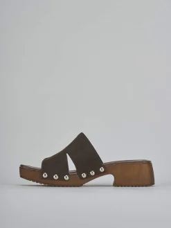 Outlet Ciabatte tacco 3cm camoscio testa Donna Ciabatte