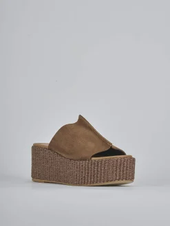 New Ciabatte tacco 7cm camoscio testa Donna Ciabatte