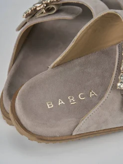 Ciabatte tacco 1cm camoscio Donna Ciabatte