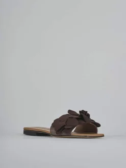 Discount Ciabatte tacco 1cm camoscio testa Donna Ciabatte