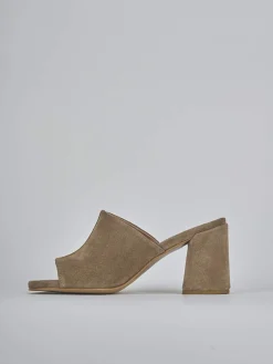 Best Ciabatte tacco 7cm camoscio Donna Ciabatte