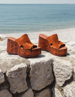 Best Ciabatte tacco 10cm camoscio Donna Ciabatte