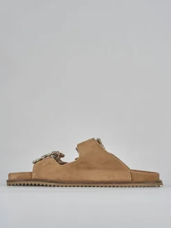 New Ciabatte tacco 1cm camoscio Donna Ciabatte