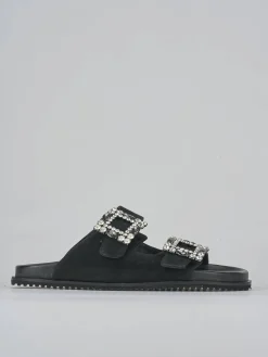 New Ciabatte tacco 1cm camoscio Donna Ciabatte