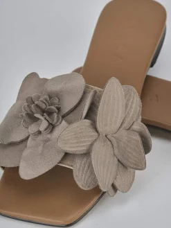 Discount Ciabatte tacco 1cm camoscio Donna Ciabatte