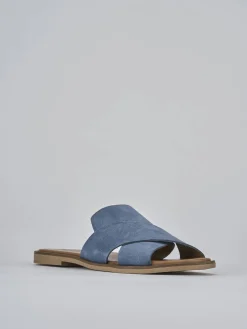 New Ciabatte tacco 1cm camoscio Donna Ciabatte