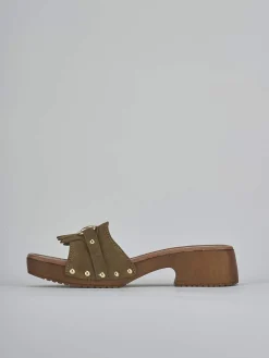 Hot Ciabatte tacco 3cm camoscio Donna Ciabatte