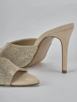 New Ciabatte tacco 10cm camoscio Donna Ciabatte