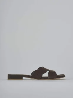 Ciabatte tacco 1cm camoscio testa Donna Ciabatte