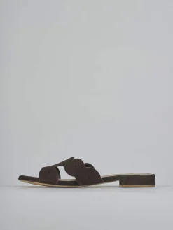 Ciabatte tacco 1cm camoscio testa Donna Ciabatte