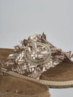 Sale Ciabatte tacco 1cm laminato Donna Ciabatte