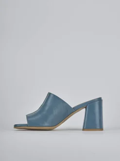 Sale Ciabatte tacco 7cm pelle Donna Ciabatte