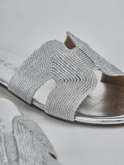 Discount Ciabatte tacco 1cm pelle Donna Ciabatte