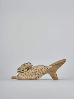 Clearance Ciabatte tacco 7cm pelle Donna Ciabatte