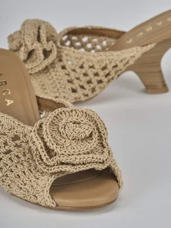 Clearance Ciabatte tacco 7cm pelle Donna Ciabatte