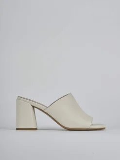 Sale Ciabatte tacco 7cm pelle Donna Ciabatte