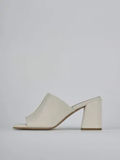 Sale Ciabatte tacco 7cm pelle Donna Ciabatte