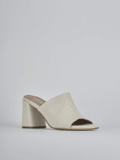 Sale Ciabatte tacco 7cm pelle Donna Ciabatte