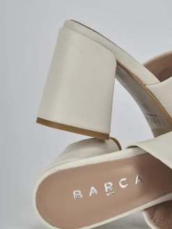 Sale Ciabatte tacco 7cm pelle Donna Ciabatte