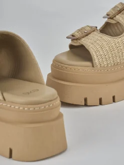 Sale Ciabatte tacco 1cm pelle Donna Ciabatte