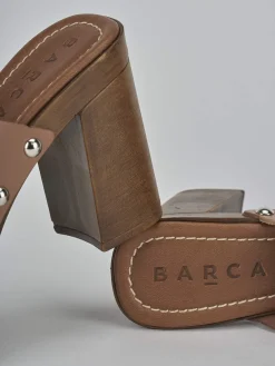 Ciabatte tacco 10cm pelle Donna Ciabatte