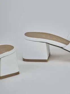 Outlet Ciabatte tacco 5cm pelle Donna Ciabatte