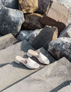 Ciabatte tacco 5cm pelle Donna Ciabatte