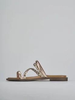 Discount Ciabatte tacco 1cm pelle Donna Ciabatte