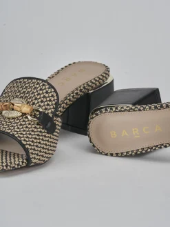 Outlet Ciabatte tacco 4cm pelle Donna Ciabatte