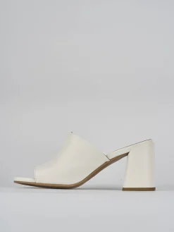 Outlet Ciabatte tacco 7cm pelle Donna Ciabatte