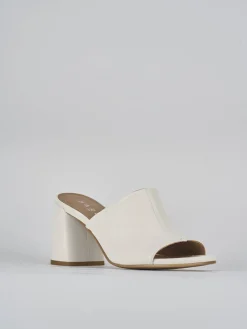 Outlet Ciabatte tacco 7cm pelle Donna Ciabatte