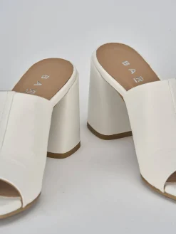 Outlet Ciabatte tacco 7cm pelle Donna Ciabatte