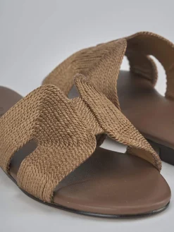 Outlet Ciabatte tacco 1cm pelle Donna Ciabatte