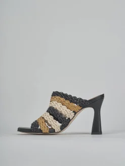 Outlet Ciabatte tacco 9cm pelle Donna Ciabatte