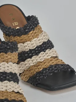 Outlet Ciabatte tacco 9cm pelle Donna Ciabatte