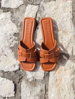 Online Ciabatte tacco 1cm pelle Donna Ciabatte