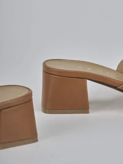 Outlet Ciabatte tacco 5cm pelle Donna Ciabatte