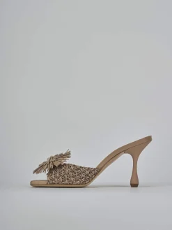 Sale Ciabatte tacco 8cm pelle Donna Ciabatte