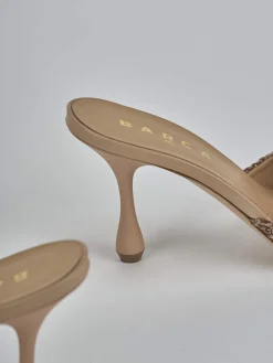 Sale Ciabatte tacco 8cm pelle Donna Ciabatte