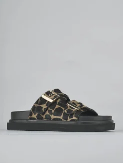 Online Ciabatte tacco 1cm pelle Donna Ciabatte