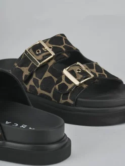 Online Ciabatte tacco 1cm pelle Donna Ciabatte