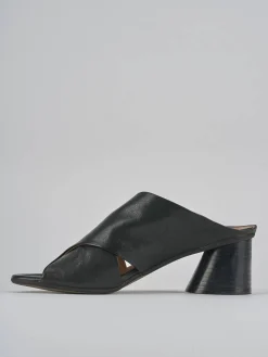 Discount Ciabatte tacco 5cm pelle Donna Ciabatte