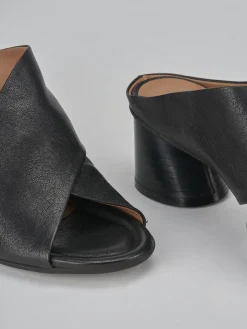 Discount Ciabatte tacco 5cm pelle Donna Ciabatte