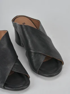 Discount Ciabatte tacco 5cm pelle Donna Ciabatte