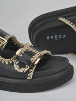 Clearance Ciabatte tacco 1cm pelle Donna Ciabatte