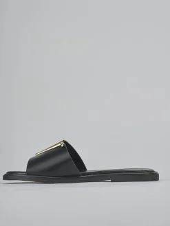 Sale Ciabatte tacco 1cm pelle Donna Ciabatte