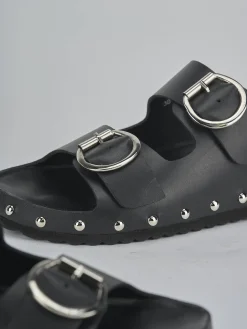 Sale Ciabatte tacco 1cm pelle Donna Ciabatte